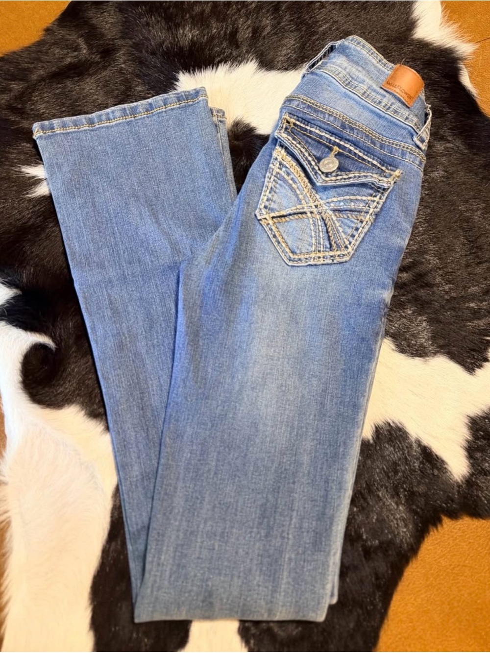 Wallflower Light Blue Women's Bootcut Jeans with Decorative Pockets